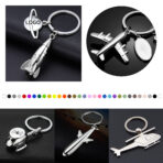 3D Metal Airplane Key Rings