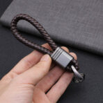 PU Weaved Leather Keychain - Image 3