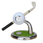 Zinc Alloy Pen Stand with Round Clock - Image 2