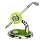 Zinc Alloy Pen Stand with Round Clock - Image 3
