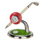 Zinc Alloy Pen Stand with Round Clock - Image 4
