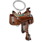 Acrylic Saddle Horse Keychain - Image 4